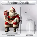 Dimensions of 2D acrylic Santa Claus standee ornament with base measurement detail - Classic Santa Standing Sign