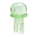 Close-up detail of green translucent jellyfish squeeze toy with colorful glitters - Light Green Octopus / OPP Bag