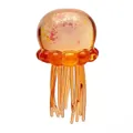 Minimalist translucent orange gradient jellyfish squishy squeeze toy with glitter - Orange Octopus / OPP Bag