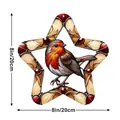 Whimsical star shaped stained glass sun catcher with bird and berry design, 8 inch size. - Star-shaped Robin Style (6) / 20x20x0.2cm