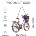 Macro view showing 20cm size and weather-resistant features of bicycle sun catcher - 15*15*0.2 / Lavender Bicycle (7)