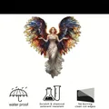 Detail showing the dimensions and features of the angel stained glass suncatcher - 15*15*0.2 / Colorful Angel Style (9)