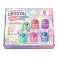 Detailed packaging view of 6-pack colorful crystal squishy bunny stress relief toys - Rabbit Squishy 6-Piece Set / Color Box