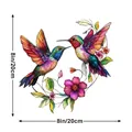 Vibrant whimsical stained glass hummingbird suncatcher for windows, 8x8 inches - 15*15*0.2 / Colorful Hummingbird Style (12)