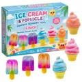 Set of 6 colorful ice cream and popsicle squishy sensory toys for kids stress relief - Ice Lolly & Ice Cream 6-Piece Set / Color Box