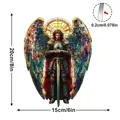 Stained glass angel warrior sun catcher dimensions detail 20x15cm and 0.2cm thickness - 15*15*0.2 / Male Angel Warrior Style (13)