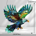 Vibrant stained glass eagle suncatcher featuring detailed mosaic feather patterns for windows - 15*15*0.2 / Eagle with Spreading Wings Style (14)