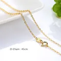 Detalle del cierre de collar de cadena de plata bañada en oro de 14K y 45cm - Cadena de cable / 45cm / Dorado