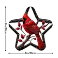 Star-shaped stained glass suncatcher with a red cardinal bird design, 8-inch size - 15*15*0.2 / Red Cardinal Style (17)