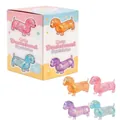 Glittery dachshund squishy toys for stress relief set with a colorful packaging box - Cute Puppy Squishy 4-Piece Set / Color Box