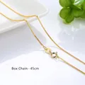 Elegant 45cm gold-plated S925 sterling silver box chain necklace for women jewelry - Box Chain / 45cm / Gold