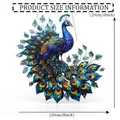 Detailed view showing the 20cm peacock suncatcher with specific size information. - 15*15*0.2 / Colorful Peacock Style (19)