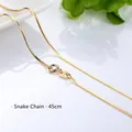 14K gold plated sterling silver snake chain necklace, 45cm length SKU - Snake Chain / 45cm / Gold