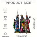 Stained glass style suncatcher with Three Wise Men design, 20x18cm acrylic window art - 15*15*0.2 / Three Priests Style (21)