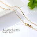 Elegant 14K gold plated starry chain necklace, 45cm dainty clavicle link for women. - Gypsophila Geometric / 45cm / Gold