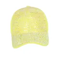 Modieuze gele honkbalpet met glanzende iriserende strass-steentjes voor de zon - M (56-58cm) / Geel