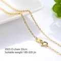 S925 Sterling Silver Gold Plated Cable Chain Necklace, 55cm Length Minimalist Jewelry Piece - Cable Chain / 55cm / Gold