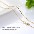Elegant 14K gold plated S925 sterling silver gypsophila chain necklace, 50cm length - Starry Sky Chain / 50cm / Gold
