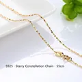 S925 sterling silver gold-plated star chain necklace with 55cm length and lobster clasp - Starry Sky Chain / 55cm / Gold