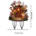Detailed fairy garden mushroom house acrylic plant stake with 20cm height dimensions - 14