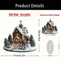 2D flat acrylic Christmas gingerbread house snowman ornament display 20cm height - Gingerbread House and Snowman Scene (11)