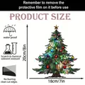 Whimsical stained glass style Christmas tree suncatcher, 18x20cm size and features - 15*15*0.2 / Painted Christmas Tree (41)