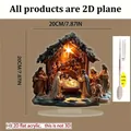 2D Flat Acrylic Christmas Nativity Scene Ornament with Stable Design 20cm Height SKU - Jesus Nativity Stable Scene (13)