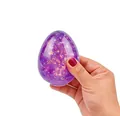 Purple egg-shaped glitter stress relief toy filled with sparkling sequins for sensory play - Purple Glitter Egg / OPP Bag