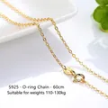 Elegant gold-plated S925 sterling silver cable chain necklace, 60cm length SKU variant - Cable Chain / 60CM / Gold