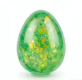 Green glitter egg-shaped squishy stress relief toy with colorful sparkles - Green Glitter Egg / OPP Bag