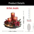 Detailed 2D flat acrylic Christmas candle ornament with dimensions 5.9x5.9 inches - Christmas Candles with Poinsettia (17)