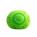 Neon green puffer ball stress relief toy featuring a smiley face and soft textured spikes - Green Smiley Face Spiky Ball / OPP Bag
