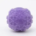 Soft purple silicone textured sensory stress relief ball for focus and anxiety. - Purple Smiley Face Spiky Ball / OPP Bag