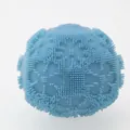 Blue textured fidget squeeze ball for stress relief with soft silicone sensory bumps - Blue Smiley Face Spiky Ball / OPP Bag
