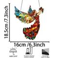 Whimsical angel stained glass suncatcher for window decoration, 7.3x6.3 inch, waterproof. - 15*15*0.2 / Holly Angel (61)