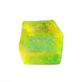 Vibrant yellow and green gradient sparkly cube fidget toy for effective stress relief - Green Aurora Cube / OPP Bag