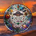 Colorful Bohemian UFO alien acrylic suncatcher for indoor outdoor decor - UFO Alien Style (30) / 15x15x0.2cm