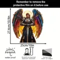 Stained glass style angel warrior suncatcher with colorful wings and sword detail - 15*15*0.2 / Winged Angel Warrior Style (53)