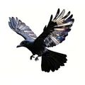 Stained glass raven sun catcher featuring intricate blue and purple wing details - 15*15*0.2 / Black & Purple Bird Style (27)