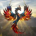 Colorful phoenix stained glass suncatcher hanging ornament for window decor - 15*15*0.2 / Colorful Phoenix Style (26)