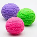 Set of three colorful textured sensory squeeze balls in purple, green, and pink for stress relief - Colorful Spiky Round Ball / OPP Bag