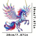 Crystalline colorful unicorn suncatcher window hanging ornament 20cm/7.87in - 15*15*0.2 / Colorful Unicorn Style (52)