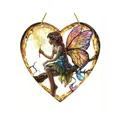 Bohemian style heart-shaped acrylic fairy ornament for indoor outdoor hanging - Heart Fairy Style (42) / 15x15x0.2cm
