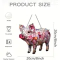 Stained glass style acrylic pig suncatcher, 20x20cm whimsical window hanging decor - 15*15*0.2 / Colorful Pig Style (29)