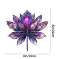 Stained glass style lotus and dragonfly suncatcher window decor, 8x8 inch - 15*15*0.2 / Purple Lotus & Dragonfly Style (32)