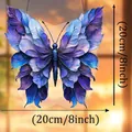 Whimsical purple and blue butterfly stained glass suncatcher decoration, 8x8 inch size - 15*15*0.2 / Gradient Purple Butterfly Style (64)