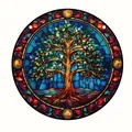 Bohemian Tree of Life pattern acrylic disc hanging ornament for indoor and outdoor decor. - Tree of Life Style A (47) / 15x15x0.2cm