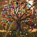 Bohemian stained glass style Tree of Life acrylic suncatcher hanging for home decor - Tree of Life Style B (48) / 15x15x0.2cm