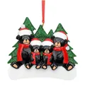 Adorno navideño personalizable con cuatro osos y árboles brillantes. - Estilo 4 Osos Negros