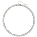 Adjustable baseball necklace with 10mm white sparkly rhinestone balls for sports fans - White Rhinestone Ball Style
